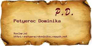 Petyerec Dominika névjegykártya